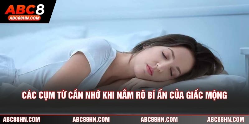Các cụm từ cần ghi nhớ khi nắm rõ bí ẩn của giấc mộng