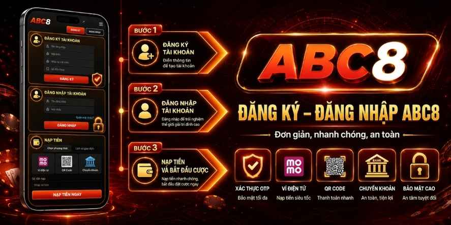 Hướng dẫn đăng ký đăng nhập và nạp tiền ABC8 cho người mới